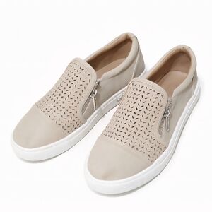 Dolce Vita Womens 8.5 Aisley Tan Beige Slip-On Perforated Loafers, Casual Shoes